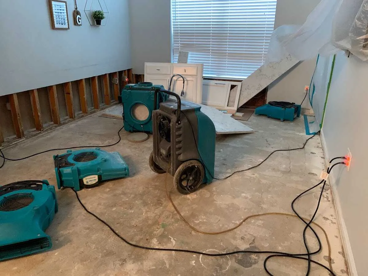 Dehumidifier in flood-cut room for Water Extraction & Removal in Pleasant Prairie